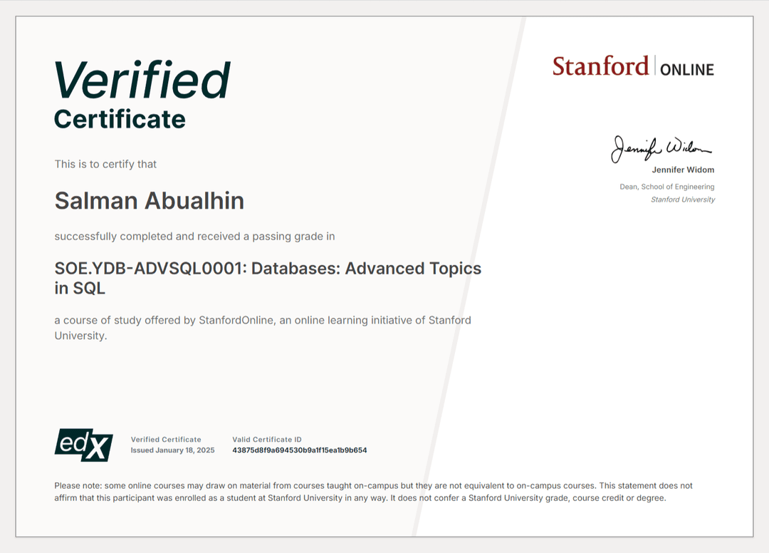 Databases: Advanced Topics in SQL