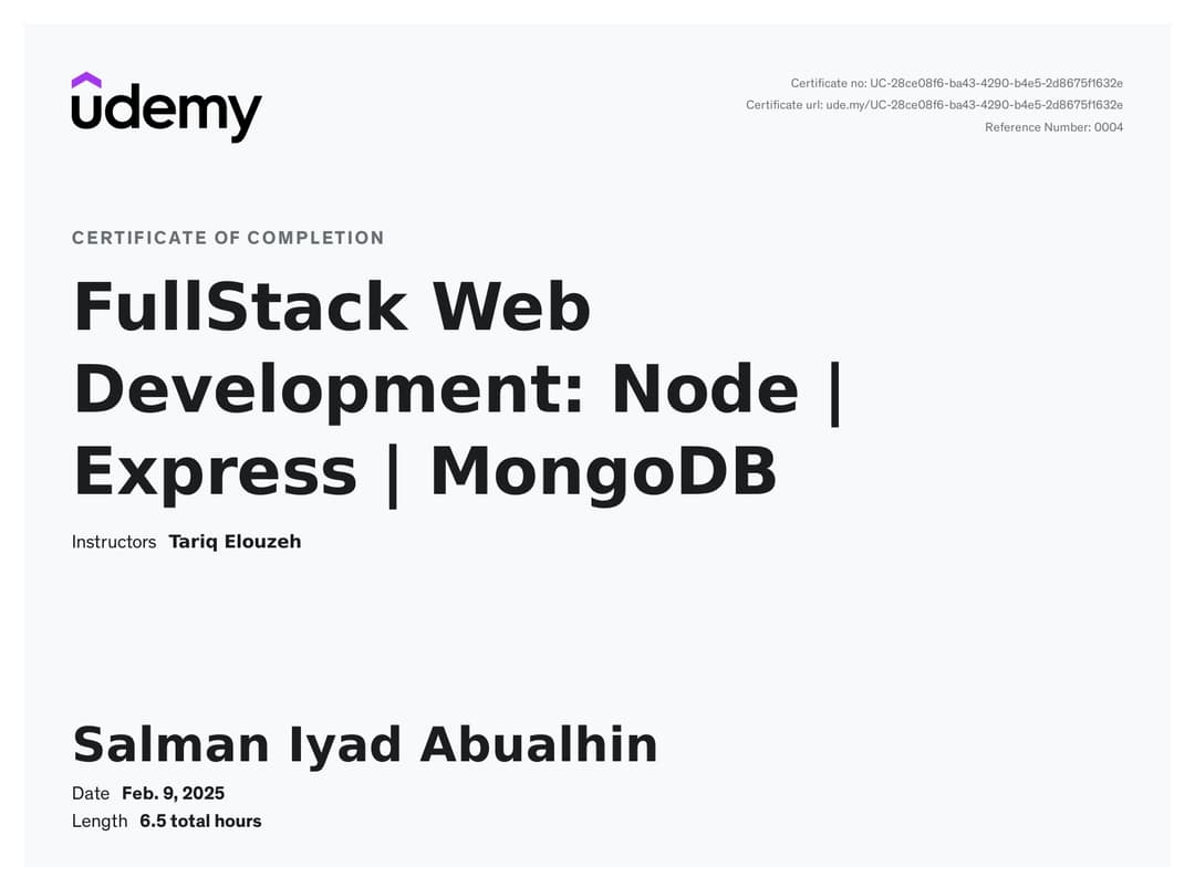 FullStack Web Development: Node | Express | MongoDB